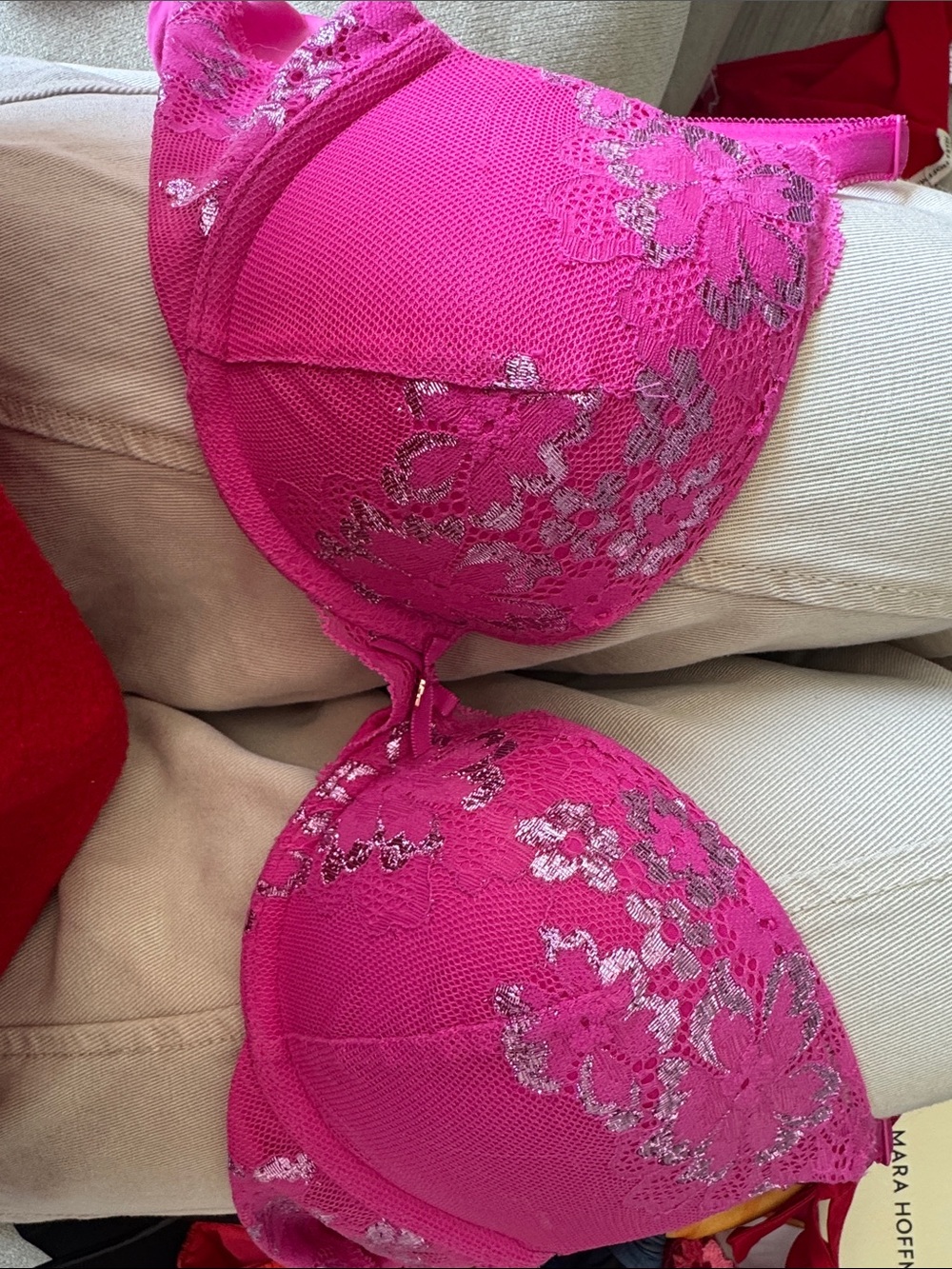 Fuchsia Lace Push-Up Bra - Women Intimates